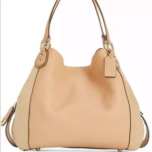 NEW COACH EDIE MIXED LEATHER BAG